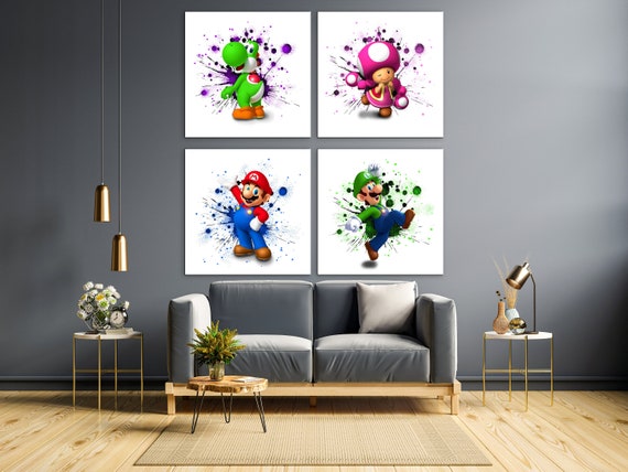 Mario Kart Set of 4 Printable Digital Instant Download Home Game Room Kids  Room Wall Artwork Unique Decoration Gift for Him or Her Original 
