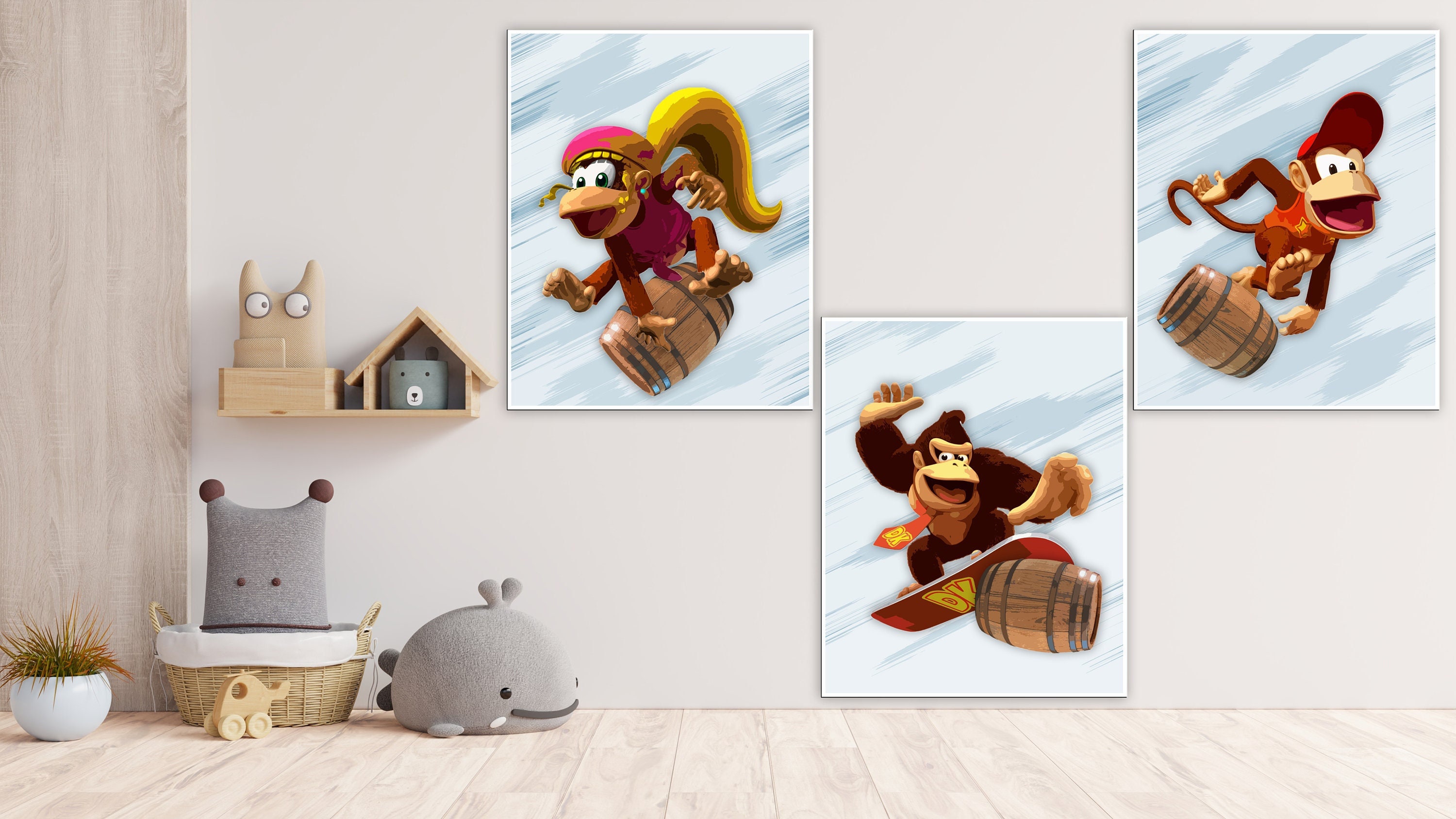 Digital Download Donkey Kong Printable Posters Set of 3 Home Game Room ...
