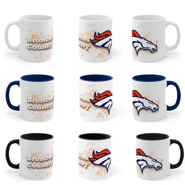Denver Broncos Coffee Mug Ceramic Mug NFL Mug Kids Cups Adults Office Drinkware Gift for him Gift for her Birthday Party Man Cave Decoration