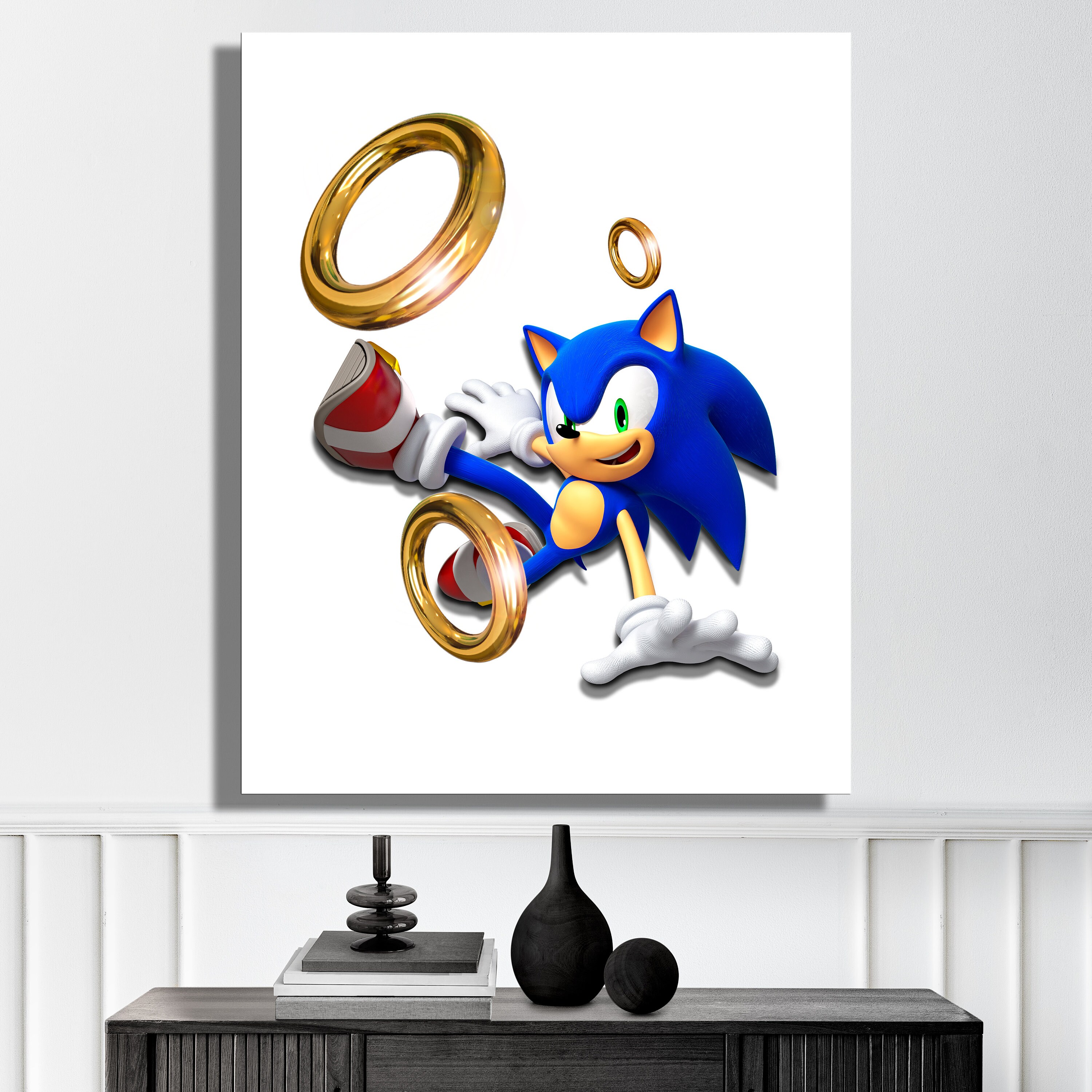 Sonic Hedgehog Set of 4 Printable Digital Download Posters Home Game Room Kids Room Wall Art ...