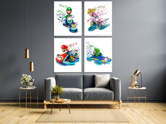 Mario Kart Set of 4 Printable Digital Instant Download Home Game Room Kids  Room Wall Artwork Unique Decoration Gift for Him or Her Original 