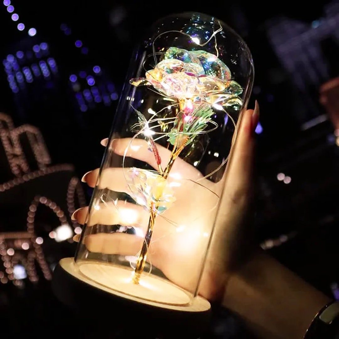 Rose Flower Led Lamp Galaxy Rose Eternal Rose Eternal Flower Etsy UK