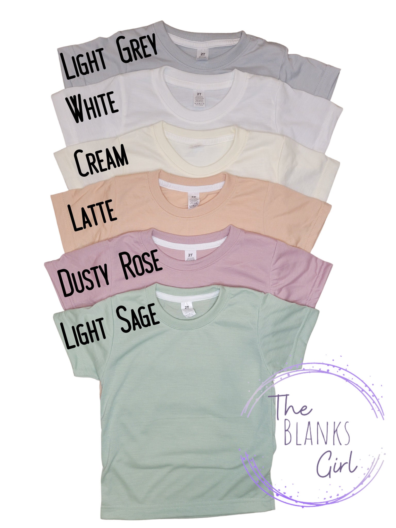 95 Polyester Unisex Toddler Sublimation Blank Shirt cotton Feel / Toddler  Shirt/ Toddler Sublimation Shirts / Sublimation Blanks 