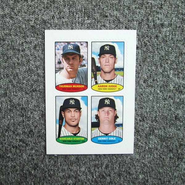 Aaron Judge Yankees Baseball Card: 2023 Topps Heritage Stamps