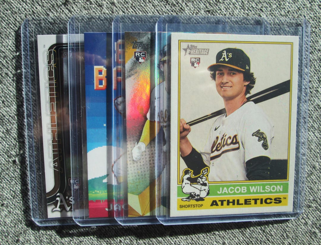 Jacob Wilson Rookie Baseball Cards Topps Heritage Oakland A's Athletics ...