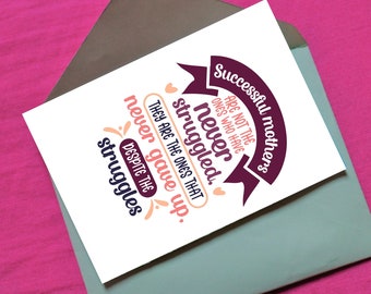 Mother's day card, Successful mothers quote, greeting cards and gifts, Happy mother's day, Mother in law, Step mothers