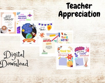 Teacher Appreciation Treat Notes, Printable Teacher Gift, Teacher Appreciation Gift Tag, Thank You Teacher Notes, School Tags, Teacher week