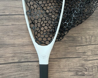 Ames Fly Fishing Glacier Carbon Fiber Landing Net White Hand Net Black Basket