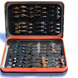 Dry Fly Nymph Combo Assortment Loaded Fly Fishing Box Mini Tin 84 Flies- Choose Style
