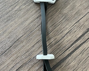 Tippet Spool Holder Leather With Aluminum Clip White and Black Handmade
