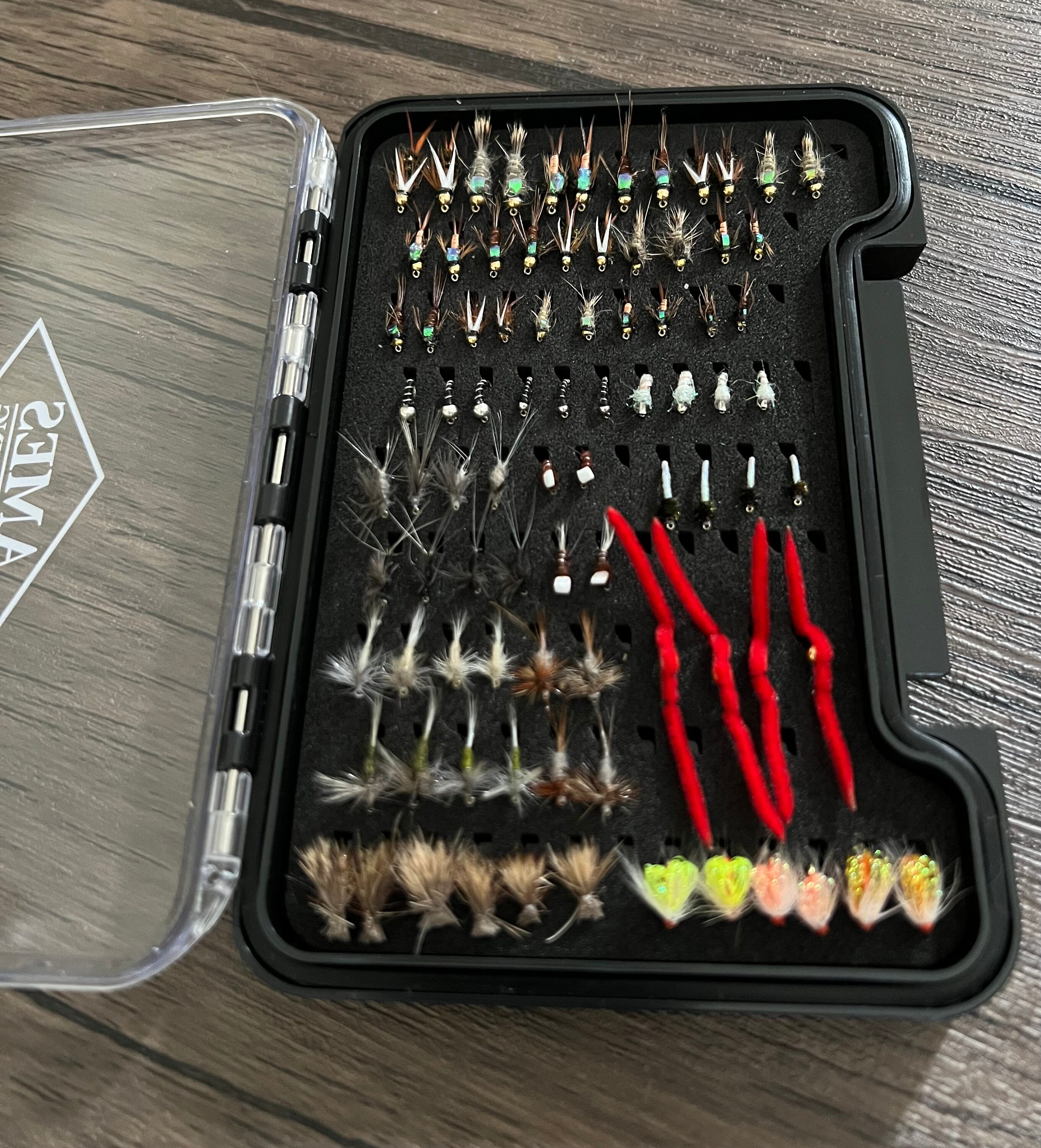 Fly Fishing Flies Assortment With Box 86 Flies Nymph Dry Emerger Midge Ames Fly Fishing