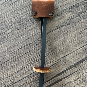 Tippet Spool Holder Leather With Aluminum Clip Brown and Black Handmade