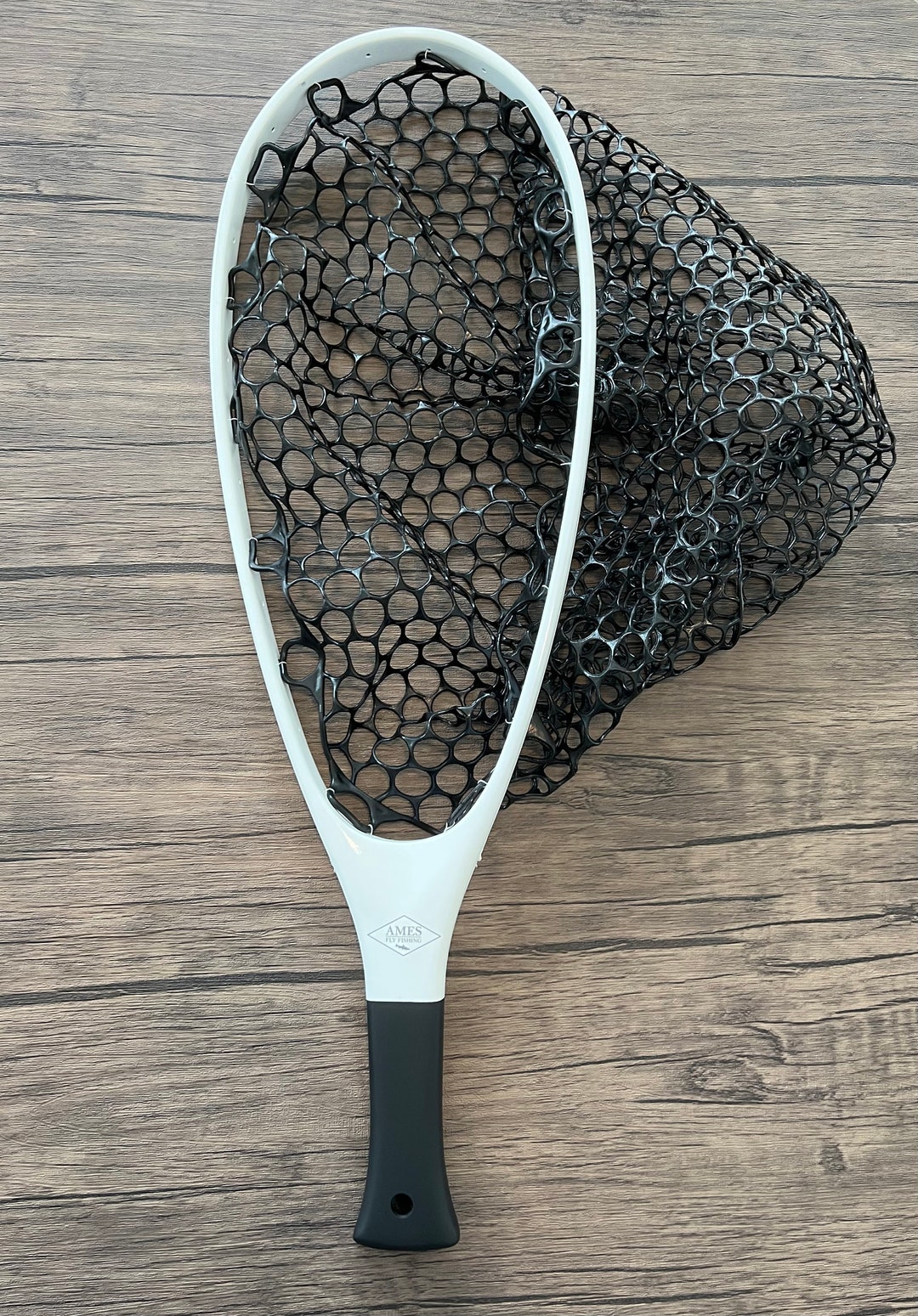 Ames Fly Fishing Glacier Carbon Fiber Landing Net White Hand Net Black  Basket 