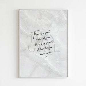 Hey Girl! There is a Past Version of You That is So Proud Of How Far You&#39;ve Come Inspirational Quote, Digital Wall Art, Printable SVG