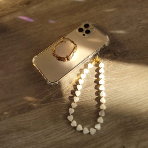 Heart Mother of Pearl Phone Charm image 1