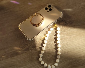 Heart Mother of Pearl Phone Charm