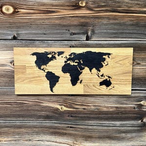 Mapa mundi mural | Arte de parede de madeira l decoração de parede l amor mundial l arte de madeira | paisagem | Decoração de parede | mundo | mapa | Desejo de viajar | Em casa