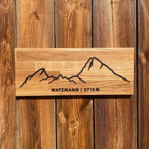 Watzmann als Wandbild aus Holz | Bergkette | Bergliebe l Berglandschaft | Wanddekoration | Berge | Gebirge | Bergsteigen