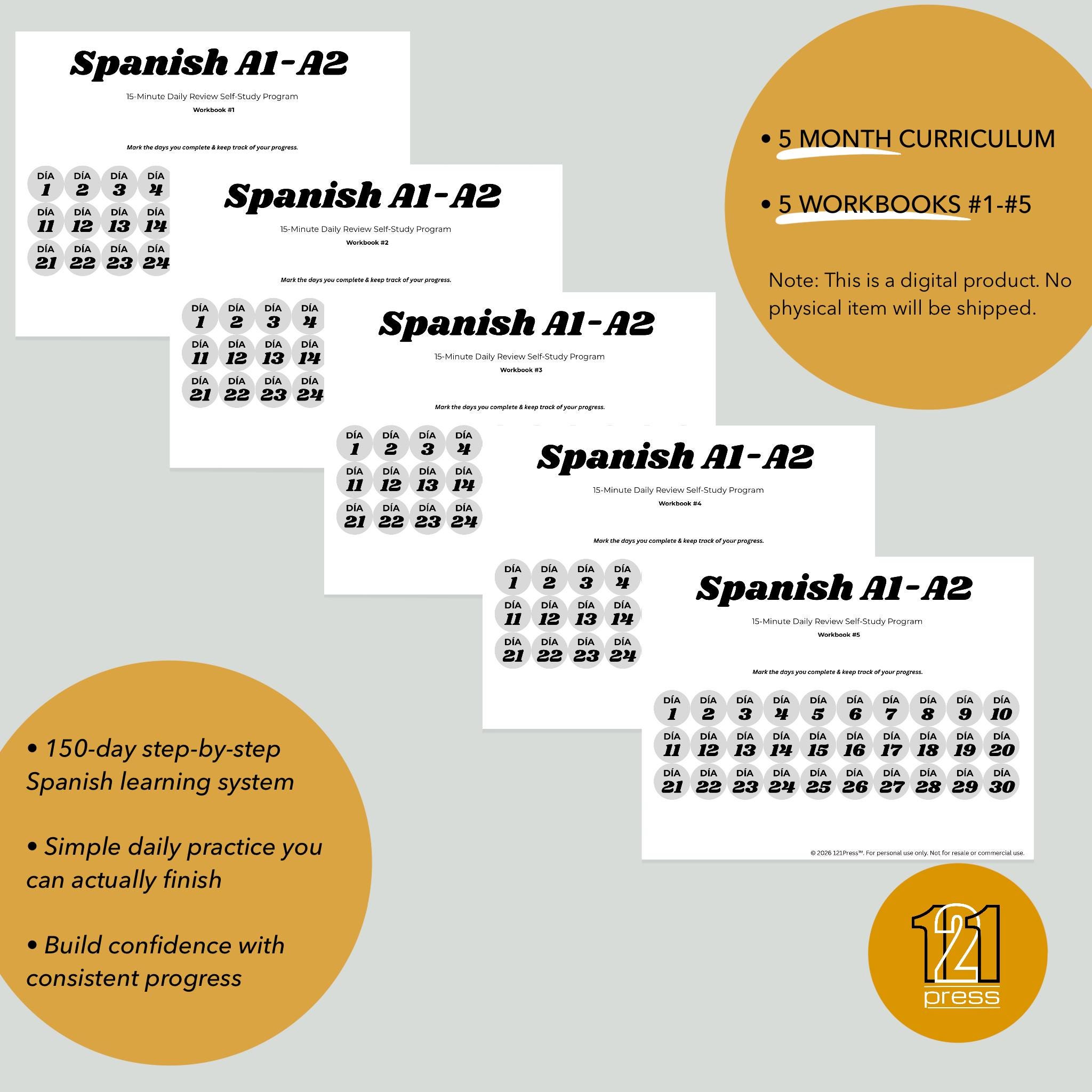 Spanish A1-A2 Mega Course for Adult Beginners | 5 Months Self-study ...