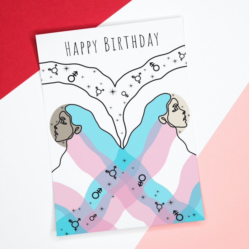 Birthday Card Printable LGBT Transgender Pride Folded Card - Etsy