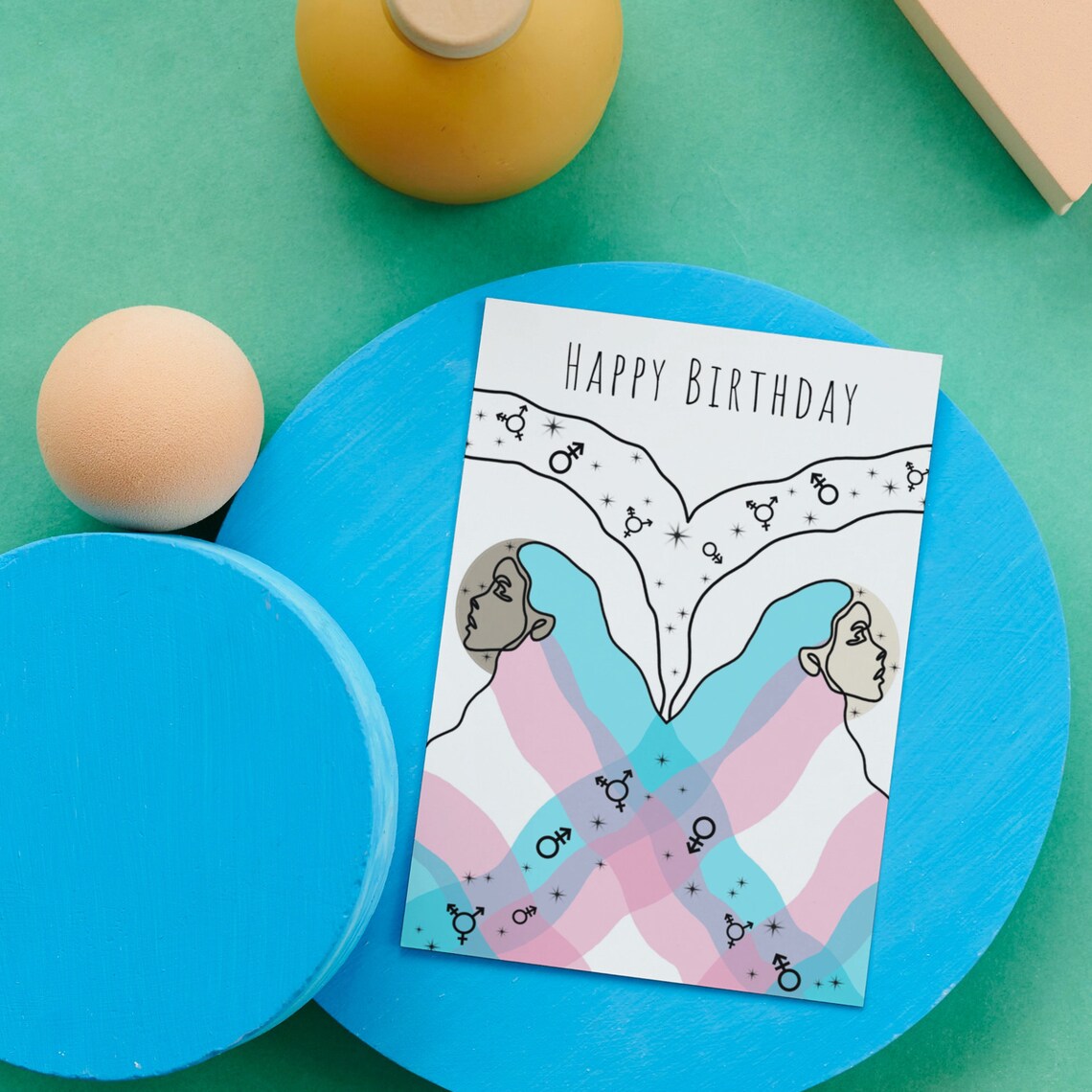 Birthday Card Printable LGBT Transgender Pride Folded Card - Etsy