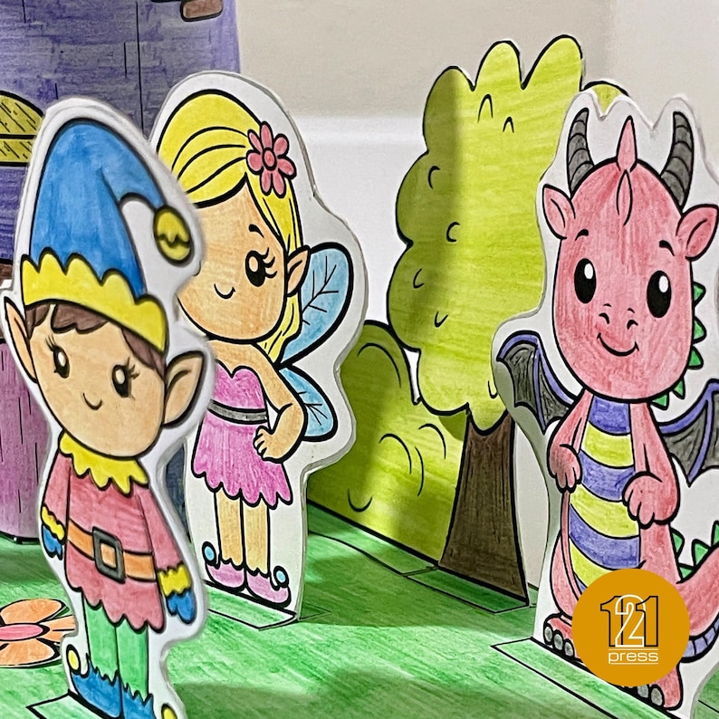 Fairy Paper House Template | DIY Printable Craft for Kids | Color, Cut ...