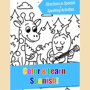 Spanish Learning Coloring Book for Kids: Fun Vocabulary & Speaking (PDF Download)