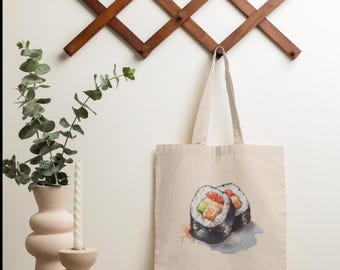 Bolsa de algodón con forma de rollo de sushi