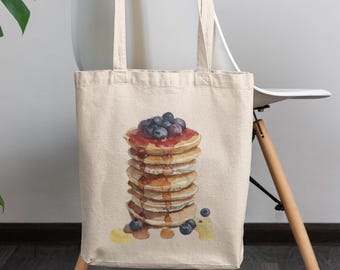 Katoenen draagtas stapel pannenkoeken