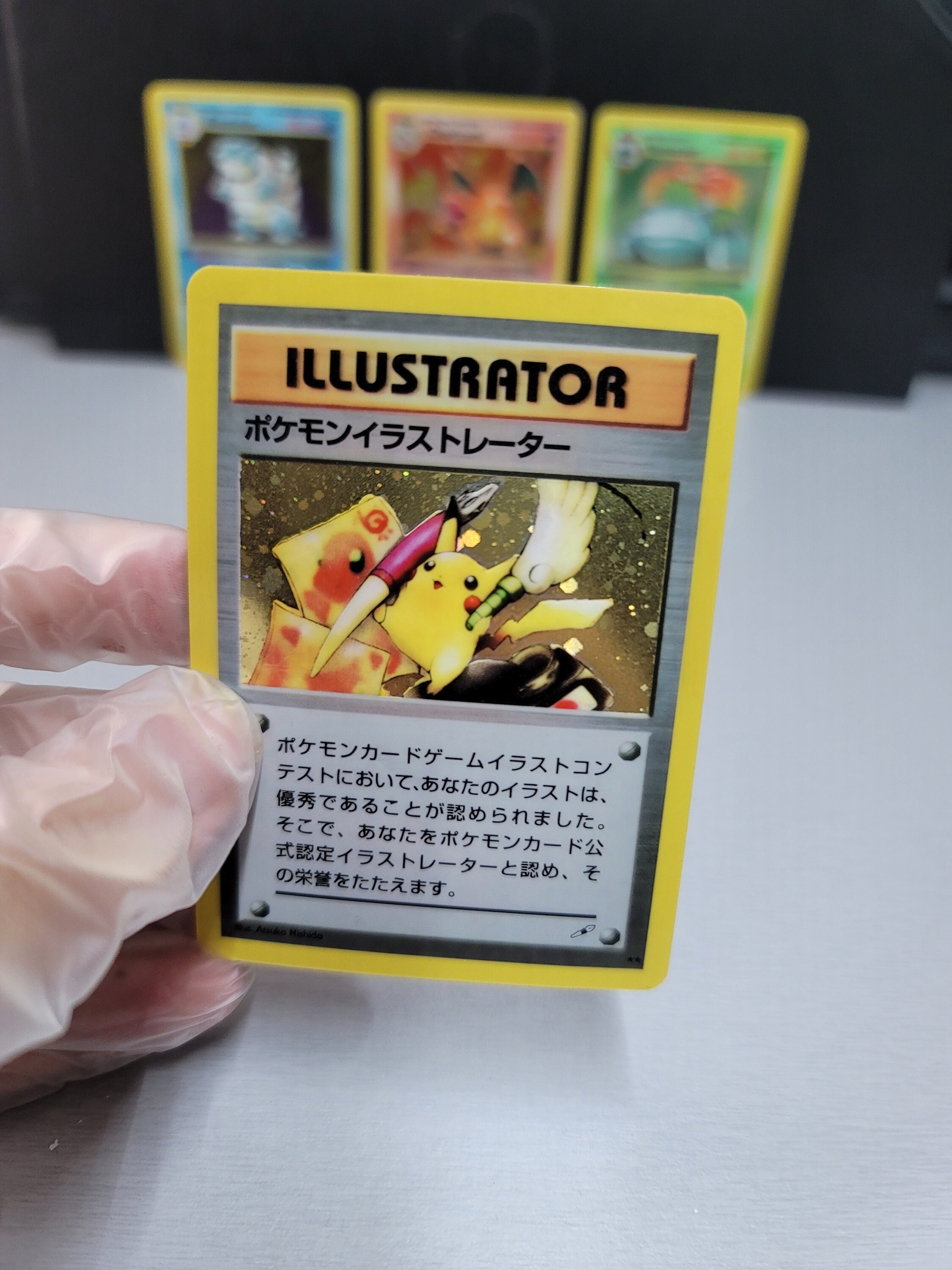 Pikachu Illustrator Holographic Gem Mint 10 Slabbed Display Proxy Card  HANDMADE Holy Grail PSA Inactive 