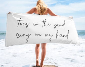 Customized Beach Towel, Bride and Bridesmaid Custom Beach Towel, Personalized Beach Towel, Bachelorette Bride Beach Towel