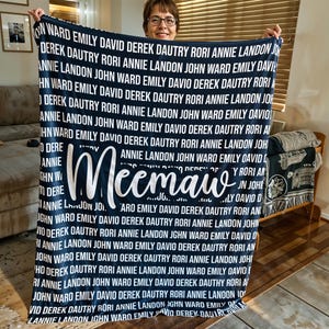 Personalized Family Name Blanket, Custom Blanket, Adults / Kids Blanket with Name, Grandma-Grandpa Blanket,Fleece,Sherpa,Minky Baby Blanket