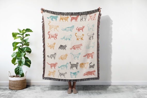 Cute Cat Blanket Animal Cat Selfie Print Kids Blanket, Super Soft Cozy Plush Boys Girls Sofa Bed The Perfect Gift All Lovers 50x60 Inch