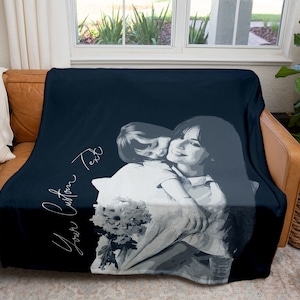 Custom Edited Photo Blanket, Personalize Photo Gift, Gift for Mom, Gift for Dad, Grandma Grandpa Blanket, Gift for Valentine, Christmas Gift