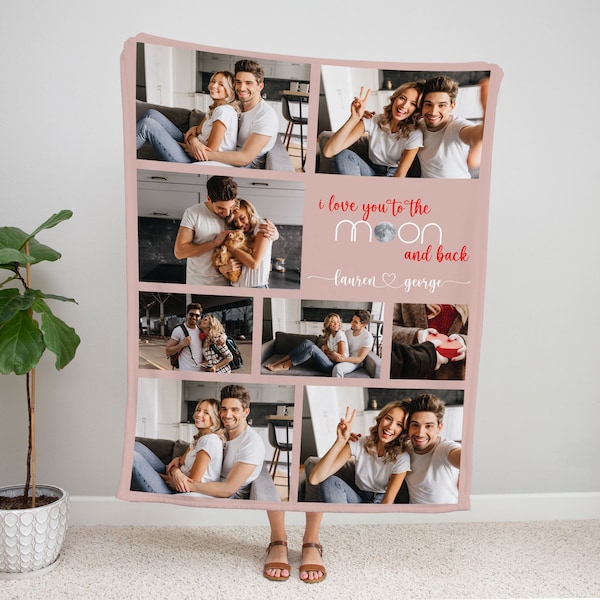 Personalized Blanket, Custom Valentine's Day Gift, Photo Collage Blanket, Christmas Gift, Handmade Home Decor, Gift For Mom, Christmas Gift