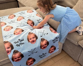 Personalized Golf Towel With Kids Picture, Custom Golf Gift For Dad, Golf Lover Gift, Father's Day Gift For Him, Golf Rag With Name