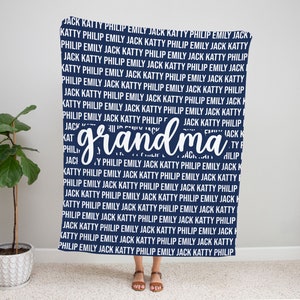 Personalized Family Name Blanket, Custom Blanket, Adults / Kids Blanket with Name, Grandma-Grandpa Blanket,Fleece,Sherpa,Minky Baby Blanket
