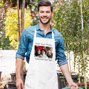 Custom Photo Apron, Personalized Faces Apron for Women and Men, Funny Kitchen Apron, Personalized Kitchen Custom Picture Chef Gift