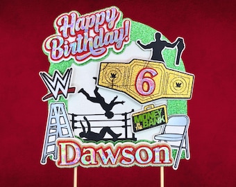 Personalized Wrestling Birthday Cake Topper