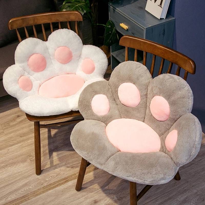 ELFJOY Comfy Chair Cushion Plush Cat Paw Cushion Lazy Sofa Seat Cushion  Cozy Flo