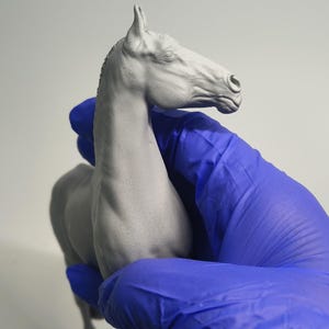 Unpainted Akhal-Teke Stallion Resin Sculpture(primed grey)