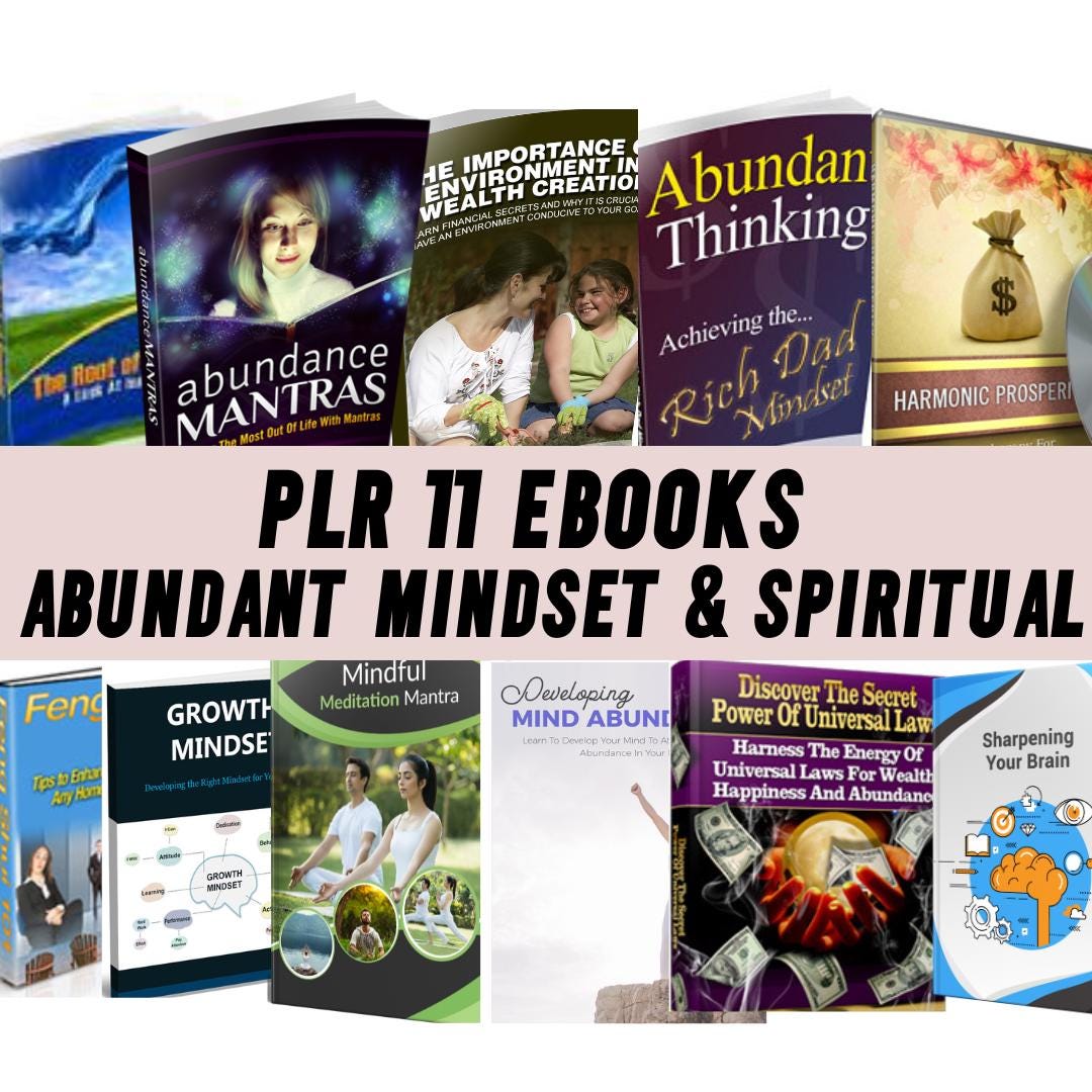 11 PLR Abundant Mindset Ebook Bundle, Master Reselling Rights, Ebooks ...