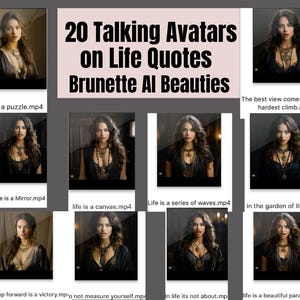 PLR AI-Generated Talking Avatar Women, Inspirational Life Quotes Visualized, Unique Digital Art Collection, AI life quotes Talking Avatars