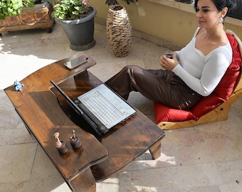 Portable Wooden Laptop Desk: Low Tatami Table, Mobile Workstation