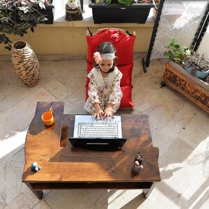 Floor chair, complete with cushion; fabric and wood color can be customized. image 12