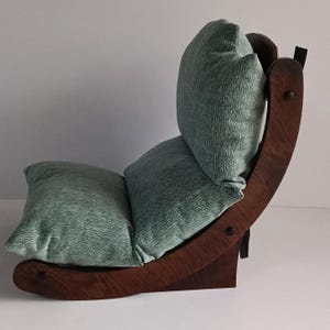 Floor chair, complete with cushion; fabric and wood color can be customized. image 15