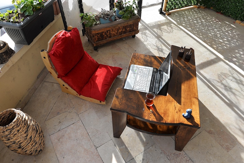 Floor chair, complete with cushion; fabric and wood color can be customized. image 8