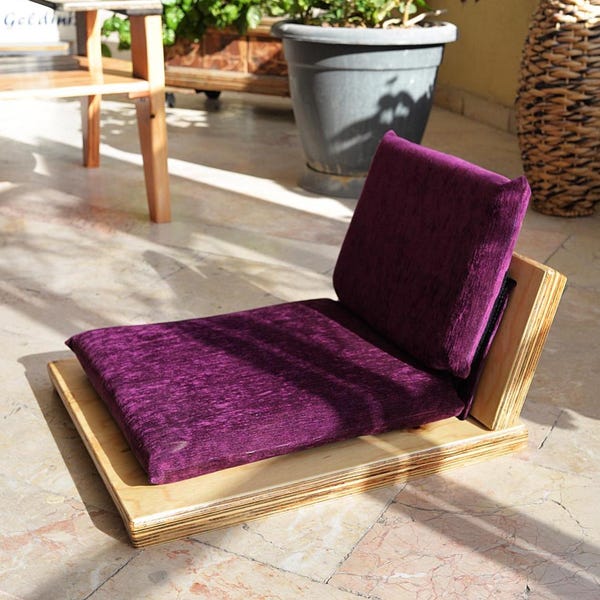 Floor seat, step board. Yoga and sports chair. Zippered with 2 cushions. housewarming gift