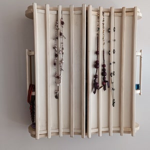 Wall Mounted Wooden Jewelry Cabinet – Mirrored, Personalized Color Options, Functional Jewelry Organizer