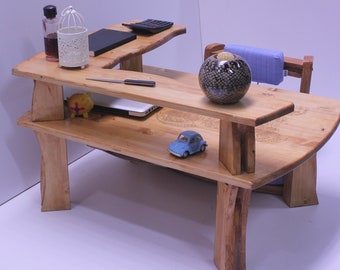 vloerbureau houten aanpasbare lage laptoptafel, klein bureau, draagbaar handgemaakt bureau, tatamibureau Woonkamertafel, pc-bureau